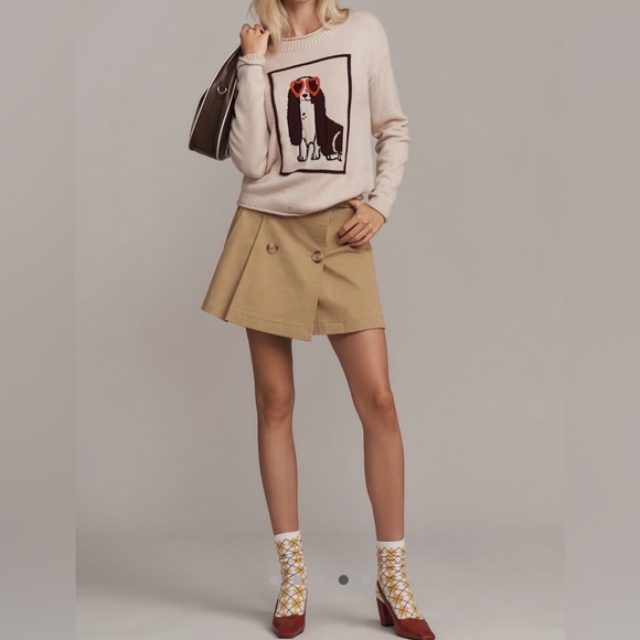 NWT Anthropologie Flat Winter Crew-Neck Dog Icon Sweater SZ M - Picture 3 of 5